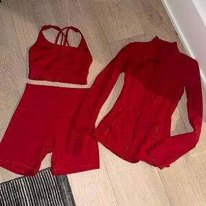 red 3 piece lululemon set